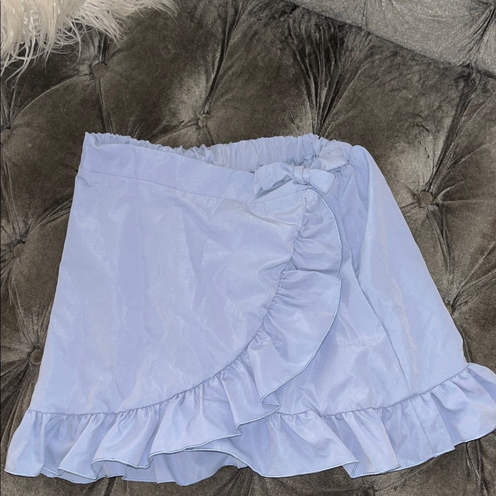 SHEIN Sky Blue Ruffle Mini Skirt